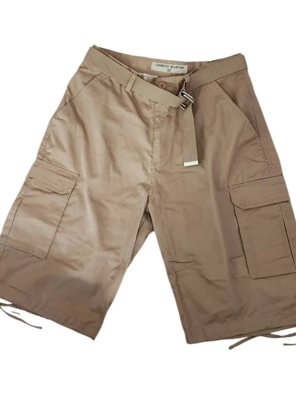 Tan Cargo Shorts with Utility Belt By Oakwood Mountain.